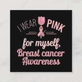 I衣服ピンク自分 – 乳がん認識度 スクエア名刺 (正面)