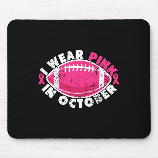I衣服ピンク10月サッカー乳癌アワール マウスパッド (正面)
