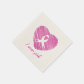 I衣服ピンク – 乳がん認識度のシンボル スタンダードカクテルナプキン (角)