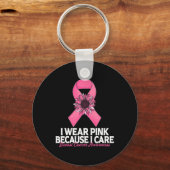 i衣服ピンクiひまわり気に乳がん キーホルダー (正面)