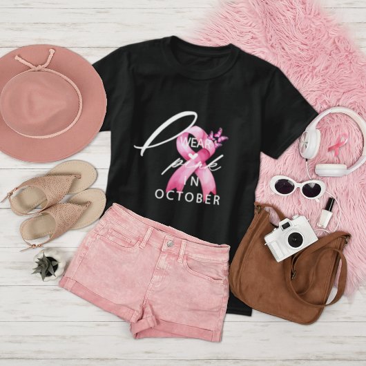 I衣服ピンクin10月乳がん認識度 Tシャツ