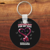 I衣服ブルゴーニュ私のパパ鎌細胞認識度5 キーホルダー (裏面)