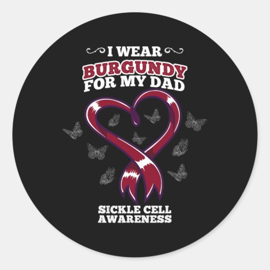 I衣服ブルゴーニュ私のパパ鎌細胞認識度5 ラウンドシール (正面)