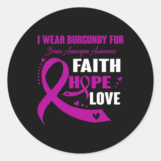 I衣服ブルゴーニュ脳動脈瘤認識度ギフト ラウンドシール (正面)