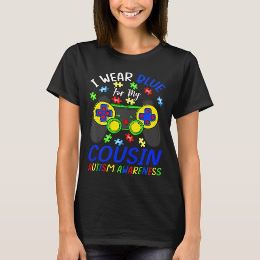 I衣服ブルーいとこの子供のためのビデオゲーム自閉症の戦争 Tシャツ (正面)