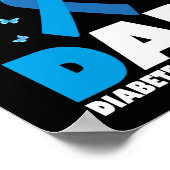 I衣服ブルーパパ糖尿病認識度T1Dリボン ポスター (角)