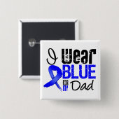 I衣服ブルーリボンfor Myパパ – 結腸がん 缶バッジ (正面&裏面)