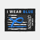 I衣服ブルー用孫糖尿病認識度フラグM フリースブランケット (正面(横))