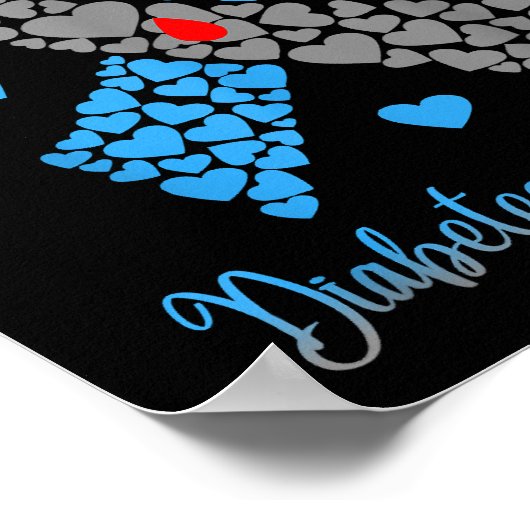 I衣服ブルー私が好きな人のためにタイプ1糖尿病Awa ポスター (角)