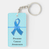I衣服ブルー私のパパ、前立腺がん認識度 キーホルダー (裏面)