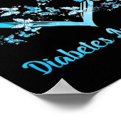 I衣服ブルー糖尿病認識度母の日Ch ポスター (角)