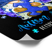 I衣服ブルー自閉症意識は理解を受け入れる ポスター (角)