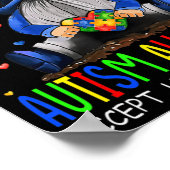 I衣服ブルー自閉症意識は理解を受け入れる ポスター (角)