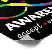 I衣服ブルー自閉症意識を受け入れる理解 ポスター (角)