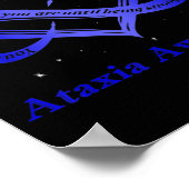 I衣服ブルーAtaxia認識度戦士Tシャツ11 ポスター (角)