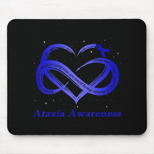 I衣服ブルーAtaxia認識度戦士Tシャツ11 マウスパッド (正面)