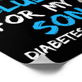 I衣服ブルーfor私の息子の糖尿病認識度リボンB ポスター (角)