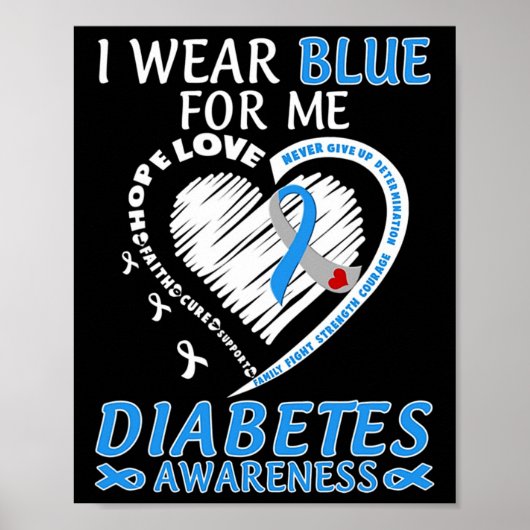 I衣服ブルーfor私の糖尿病認識度ブルーリボン ポスター (正面)
