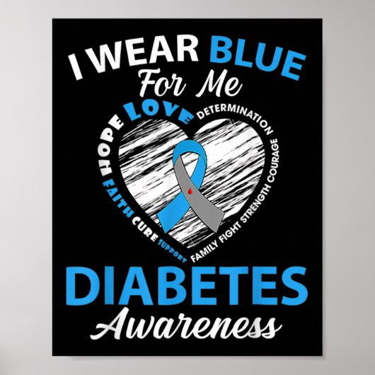 I衣服ブルーfor私1型糖尿病認識度月 ポスター (正面)