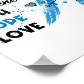 I衣服ブルーfor ALS認識度信仰ホープ愛 ポスター (角)