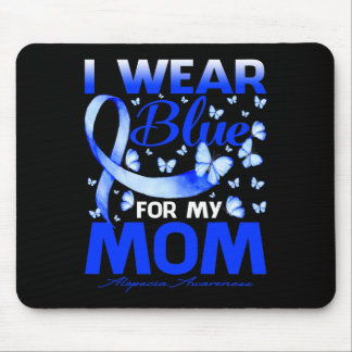 I衣服ブルーfor My Mom Alopecia認識度Butterfl マウスパッド