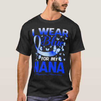 I衣服ブルーfor My Nana Alopecia認識度バターフ Tシャツ
