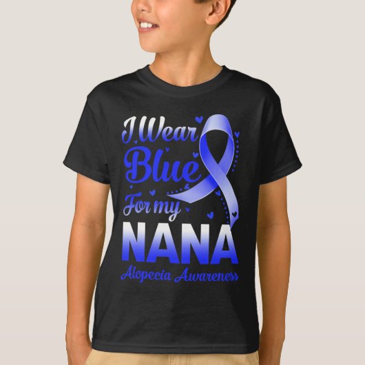 I衣服ブルーfor My Nana Alopecia認識度 Tシャツ (正面)