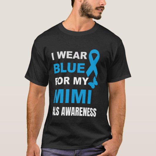 I衣服ブルーMY MIMI ALS認識度 Tシャツ (正面)