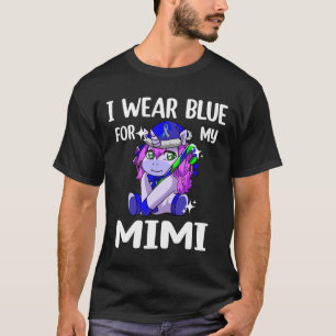I衣服ブルーMy Mimi Diabetes認識度サポート Tシャツ