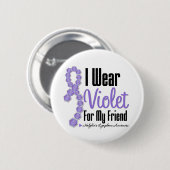 I衣服ホジキンズリンパ腫リボンfor My Friend 缶バッジ (正面&裏面)