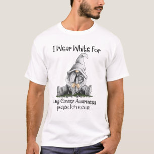 I衣服ホワイト肺がん認識度平和愛 Tシャツ