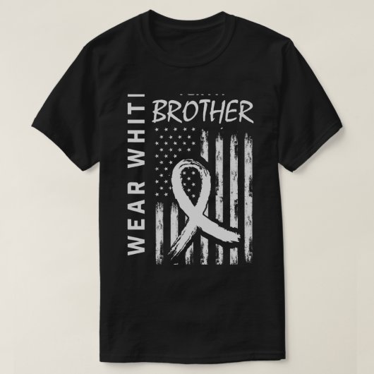 I衣服ホワイトfor Brother Lung Cancer Fla Tシャツ (デザイン正面)