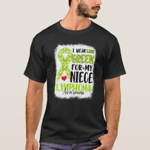 I衣服ライムグリーンニースリンパ腫認識度月W Tシャツ
