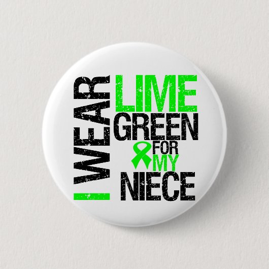 I衣服ライムグリーン私の姪リンパ腫 缶バッジ (正面)