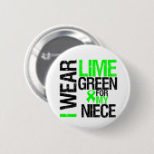 I衣服ライムグリーン私の姪リンパ腫 缶バッジ (正面&裏面)