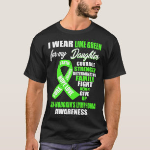 I衣服ライムグリーン非ホジキンリンパ腫認識度 Tシャツ