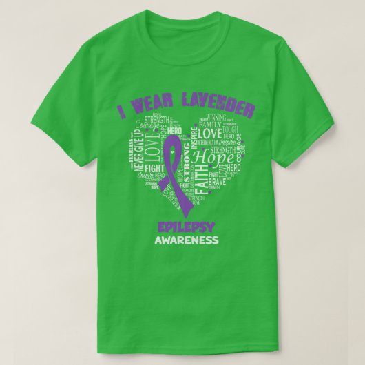 I衣服ラベンダーてんかん認識度信仰希望 Tシャツ (デザイン正面)