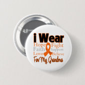 I衣服リボンコラージュおばあちゃん – 白血病 缶バッジ (正面&裏面)