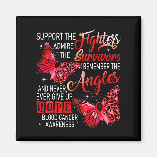 I衣服レッドは戦闘機の血液がんの認識をサポート マグネット (正面)