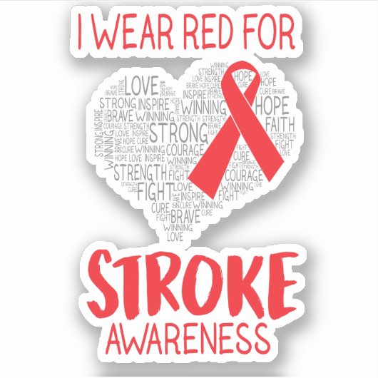 I衣服レッド脳卒中認識度 シール (正面)