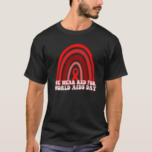 I衣服レッドfor World Hiv Aids認識度デーRed R Tシャツ