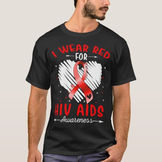 I衣服レッドHIVエイズ認識度 Tシャツ (正面)