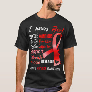 I衣服レッドHivエイズ認識度 Tシャツ