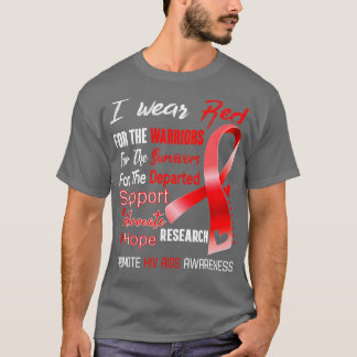 I衣服レッドHivエイズ認識度  Tシャツ
