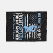 I衣服前立腺癌Aのライトブルー フリースブランケット (正面(横))