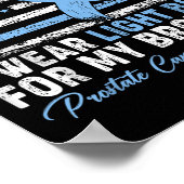 I衣服前立腺癌Aのライトブルー ポスター (角)