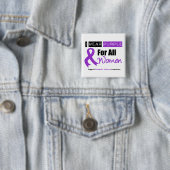 I衣服紫リボン女性家庭内暴力 缶バッジ (インサイチュ)