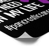 I衣服紫色リボン膵臓がん戦士イチジク ポスター (角)