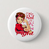 I衣服赤ハート病認識度 缶バッジ (正面)