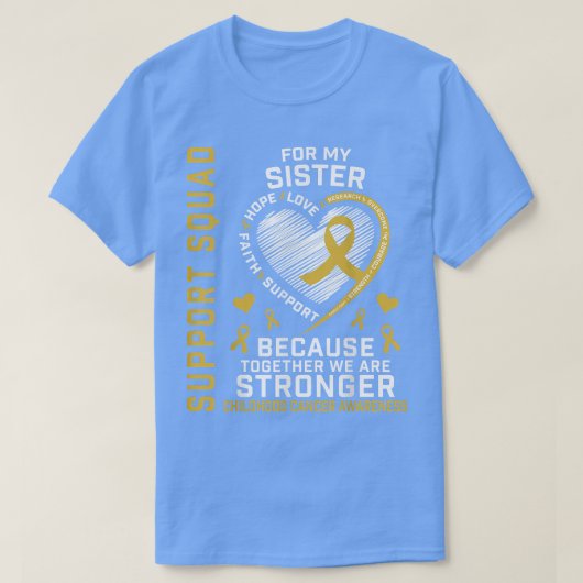 I衣服金ゴールド姉妹小児癌認識度Supp Tシャツ (デザイン正面)